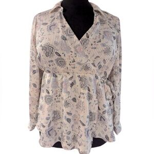 Torrid Stripe Satin Collared Surplice Blouse new size 1X